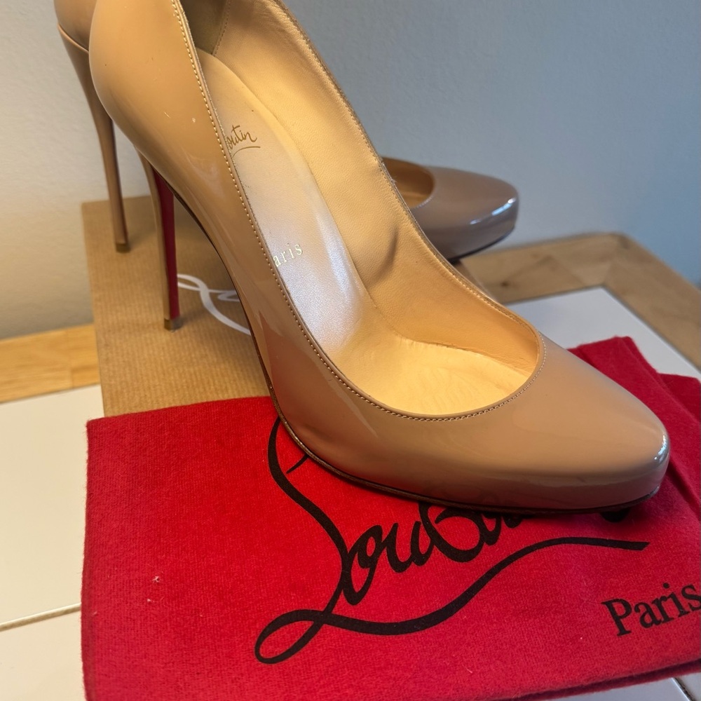 Christian Louboutin Beige Heels with Red Sole